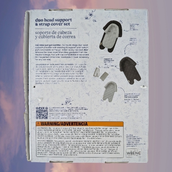 GoldBug Gray Duo Head Support & Strap Cover Set - Picture 2 of 2